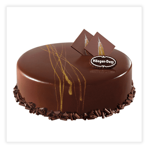 Haagen Dazs decorated cake in golden sweetness theme