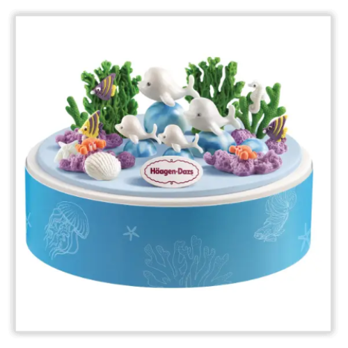 Haagen Dazs decorated cake in Ocean Party theme